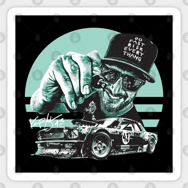 Ken Block mint green Sticker by Bingung Mikir Nama Design